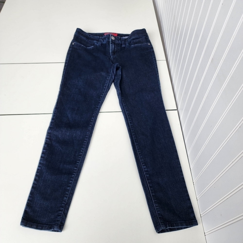 Elle Dark Wash Straight Leg Stretch Denim Blue Jeans Size 10 Regular 31x28